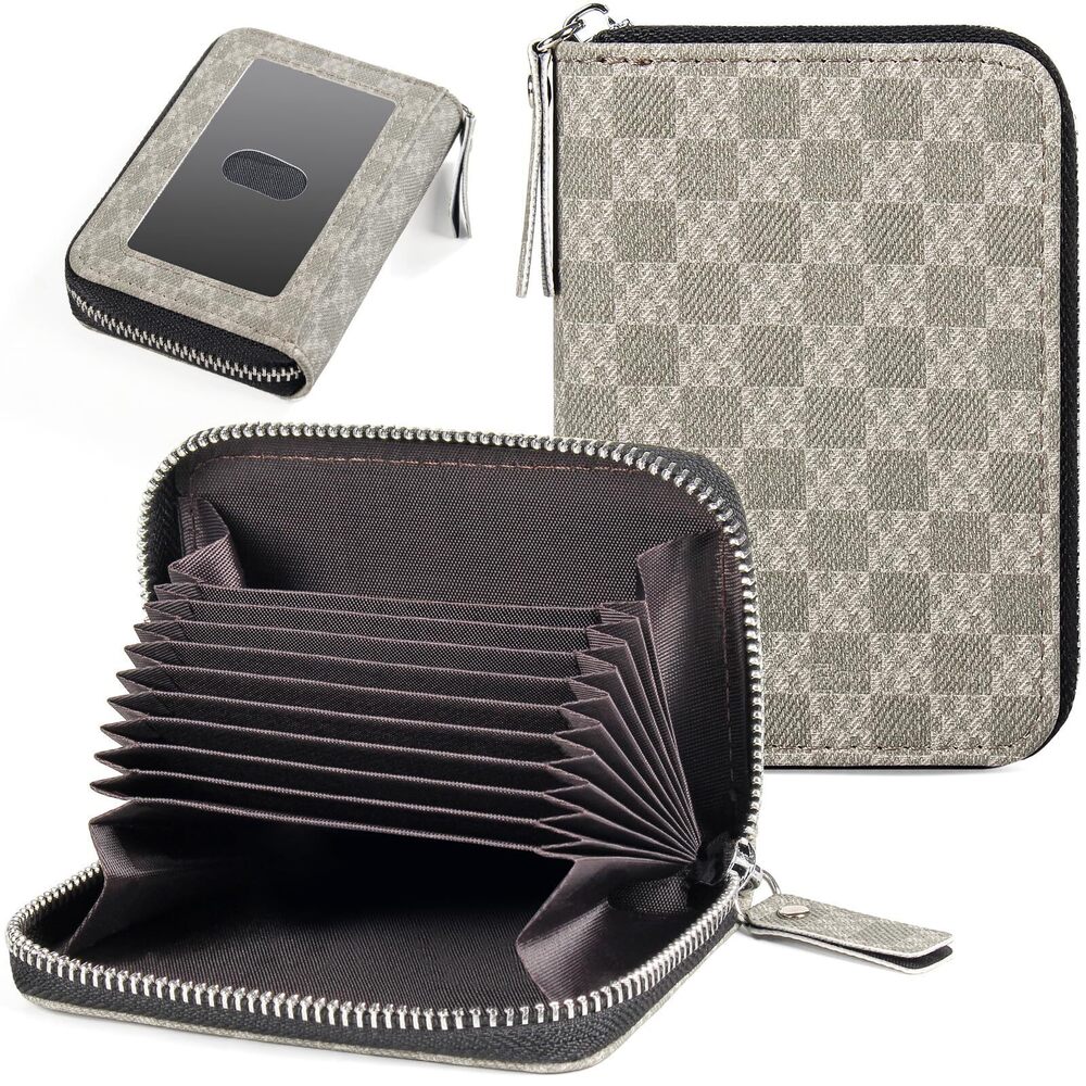 9644 Credit Card Wallet RFID Card Case Wallet Zipper Card Cases Holder